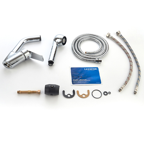 Смеситель для кухни с вытягивающейся лейкой картридж 40 мм Ledeme L6040