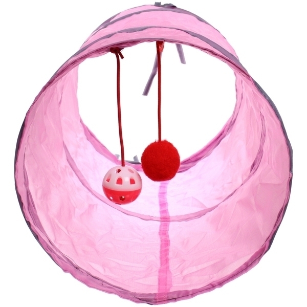 Игровой туннель для животных "МурМяу", цвет розовый, 46*25см