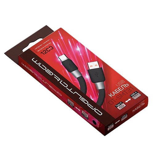 Кабель USB 4A Орбита OT-SMT31, TYPE C, 1.2 м, черный