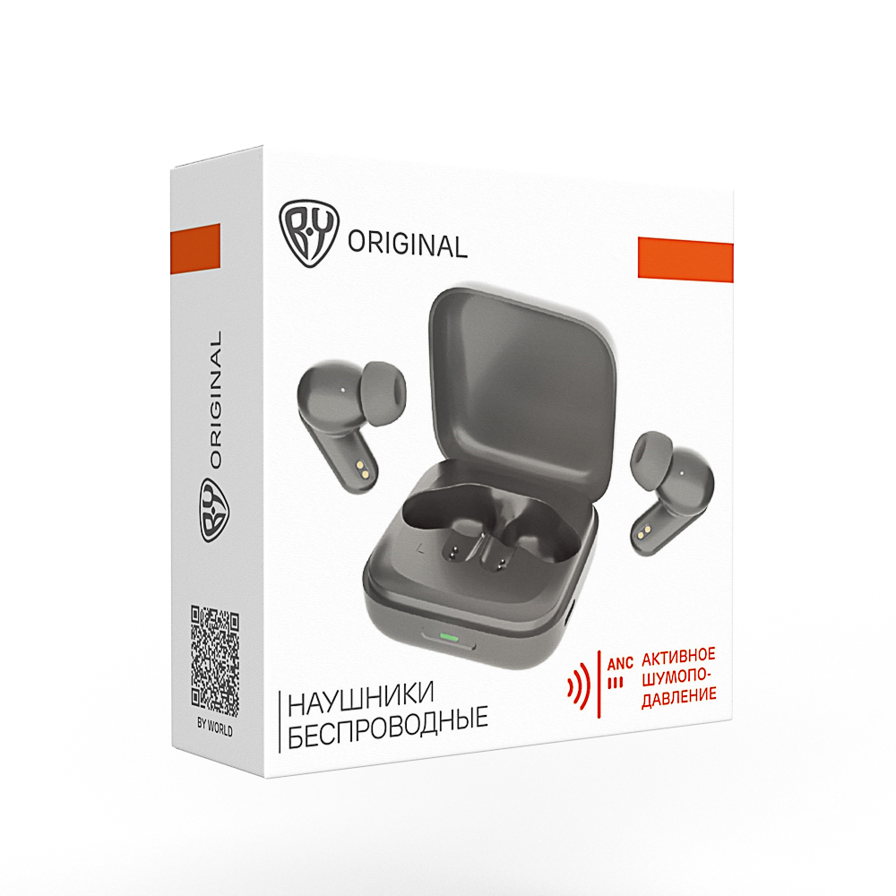 BY Наушники беспроводныеTWS SilentPods, ANC, внутриканальные, 30/300 мАч, BT5.3, черные