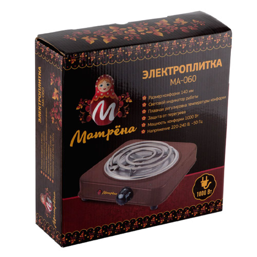 Электроплитка Матрёна МА-060, коричневый ТЭН