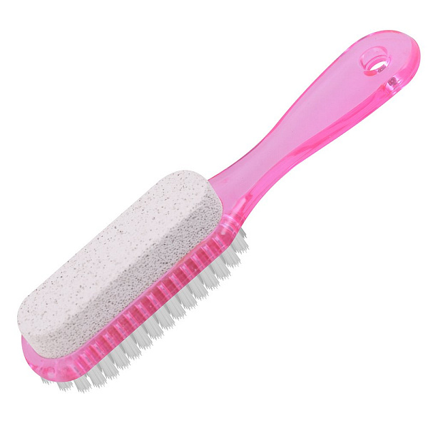 Щеточка для ног с пемзой. Длина 17 см. 2 цв