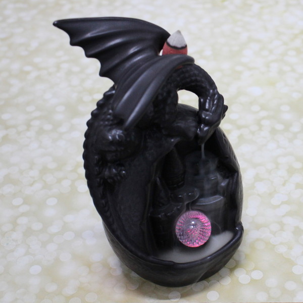 Подставка под стелющиеся благовония "Сказочный дракон" 10*9*19см с подсветкой