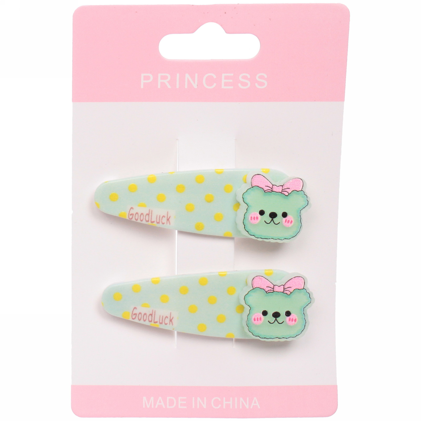 Зажимы для волос детские 2шт "Happy smile", мишка с бантиком, микс 4 цвета, 5*2см