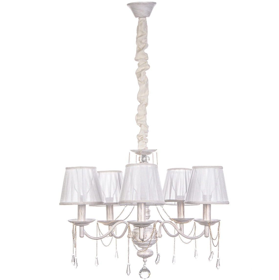 Люстра 5*40Вт Е14 60*60*100см 29-P8510/WH+G