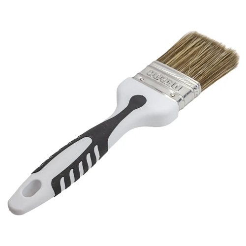 Кисть DECOR "Black White для финиш. работ" 50х15мм, 2К ручка, темный смешанный искусственный ворс
