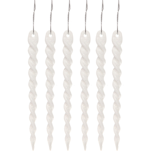 Подвеска "Волшебная сосулька" 13 см (набор 6 шт), Белый