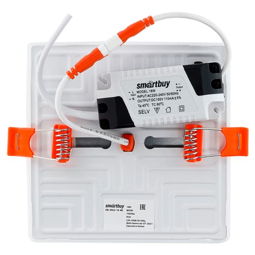 Светильник светодиодный безрамочный BDLS Smartbuy квадрат 18Вт/4000К (SBL-BDLS-18-4K)