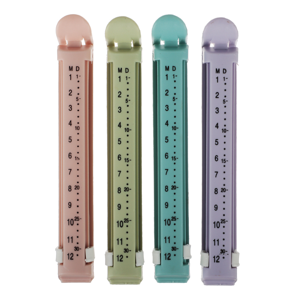 VETTA Набор зажимов для пакетов 4шт с датами, пластик, 12см