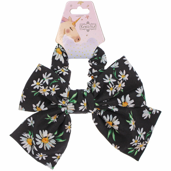 Резинка для волос "ПЕРСЕЯ", ромашки, микс 6 цветов, d-8,5см (подвес Кокетка Единорог)