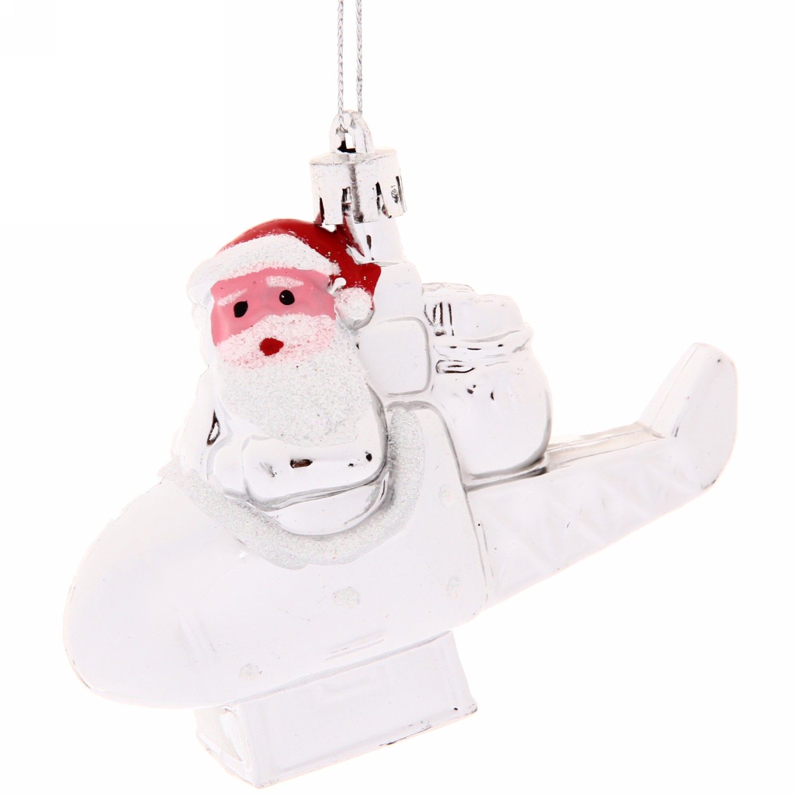 Ёлочные игрушки "Новогодний самолет" 9 см, микс (набор 3 шт)