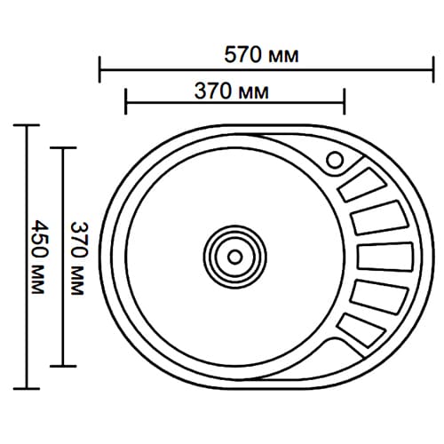 Мойка из нержавеющей стали врезная 45x57 см Ledeme L75745-L