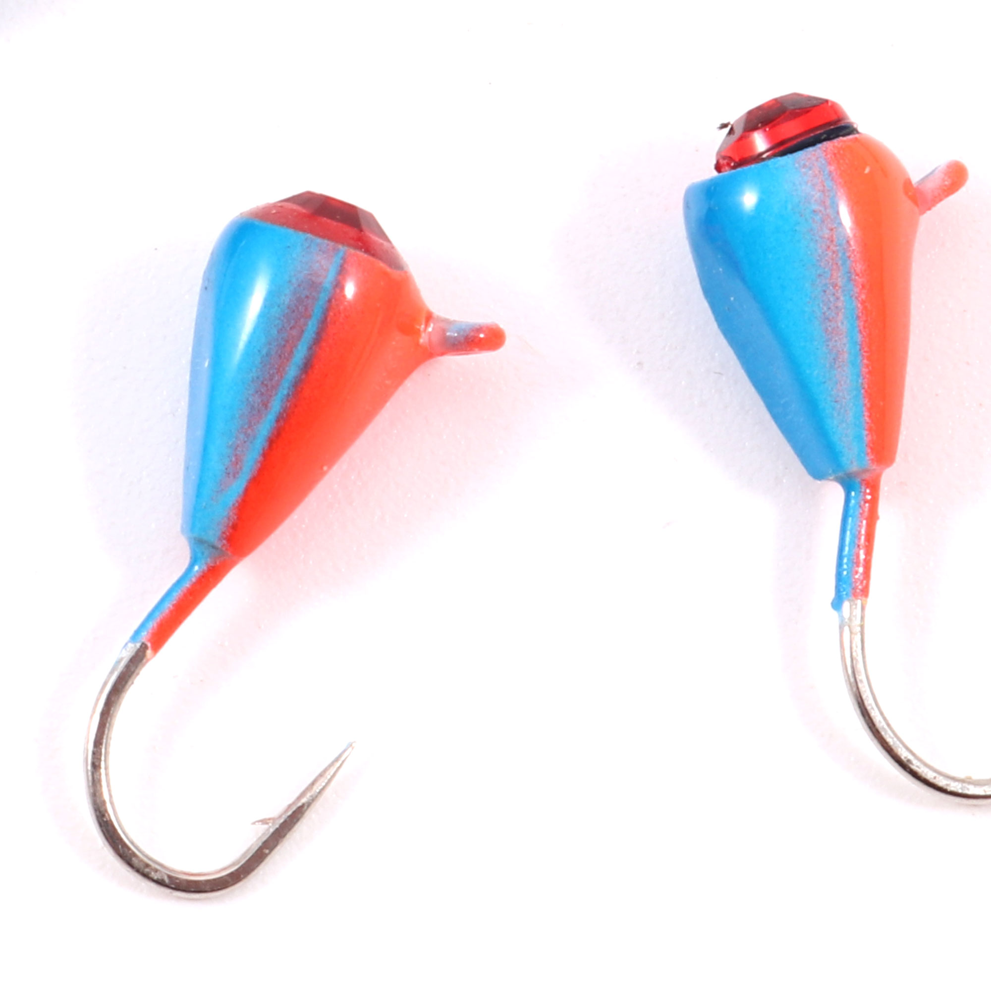 Мормышка вольф"ЯМАН"Капля с ушк. + кр. камень, р.4, вес 1 г, цв.красно-синий(уп.5 шт.)