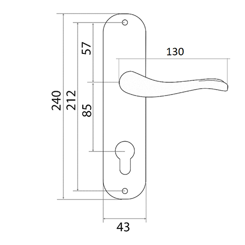 Ручка на планке Trodos "AL59/85-M" алюминий, никель
