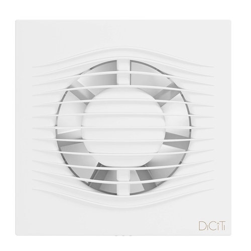 Вентилятор накладной SLIM D100 обратный клапан Matt white DICITI