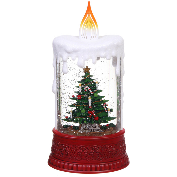 Сувенир с подсветкой "Волшебная красавица" 12*8*24,5 см (работает от 3*ААА и USB+музыка, подсветка, эффект снегопада)