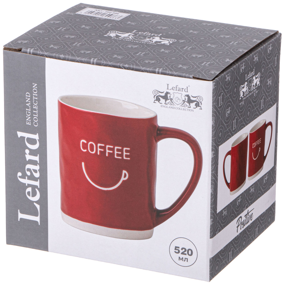 КРУЖКА, COFFEE, 520 МЛ КРАСНАЯ