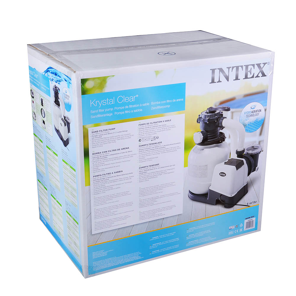 INTEX Фильтр-насос песочный, 220 в, 7900 л/ч, ПЭ, ПП, сталь, 26646