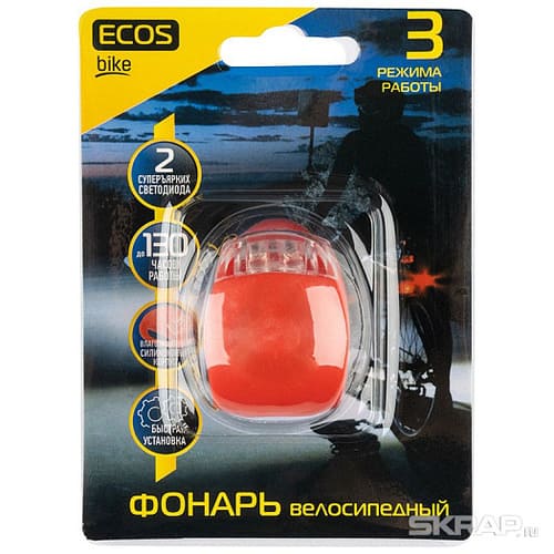 Фонарь велосипедный ECOS VEL-04