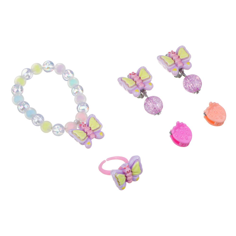 BY Русские супергерои Набор детской бижутерии: браслет, кольцо, крабики 2шт, клипсы, 3 дизайна