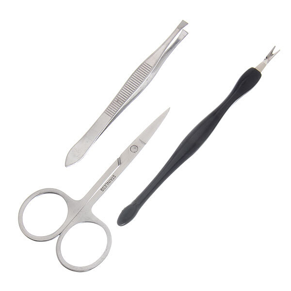 Маникюрный набор на блистере, 3 предмета "Ultramarine" (триммер, ножницы и пинцет)