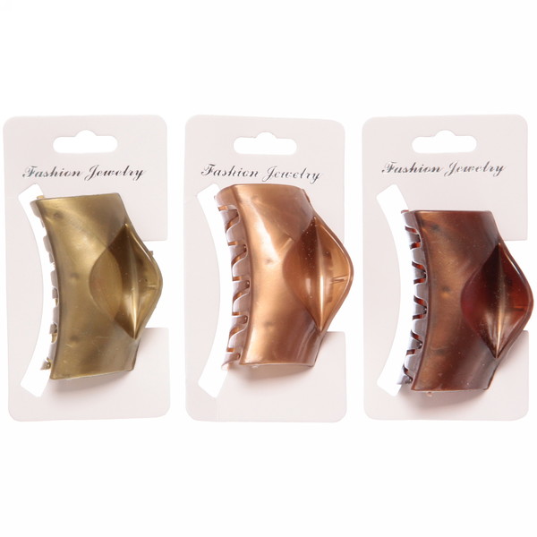 Заколка-краб для волос на блистере "Gold Collection - Vlada", микс 3 цвета, 6см 