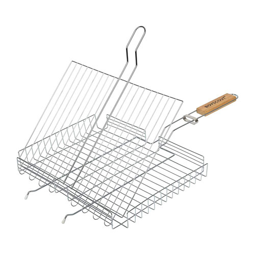 Решетка-гриль BOYSCOUT, облегченная для туризма универсальная глубокая, большая, 58+5х38х28х4 см