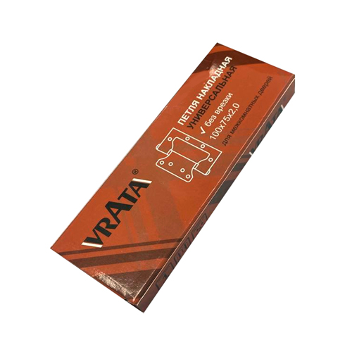 Петля накладная Vrata 100х75х2,0 без врезки, б/к, графит