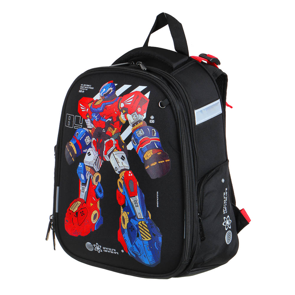 BY ПЕРЕСВЕТ Рюкзак шк.жесткий 38х28х15см, 2 отд.,2карм.,эргон.спинка, лямки рег.по росту, ПЭ