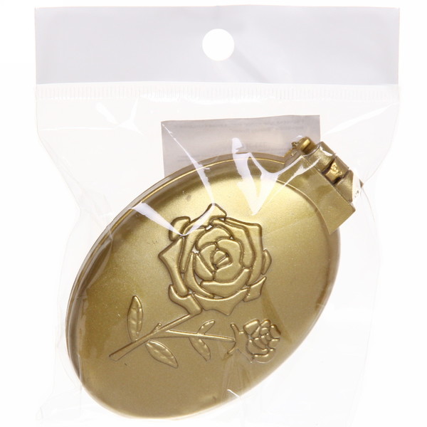 Расческа для волос массажная складная с зеркалом "Beauty Room", овал, узор розочка, микс 4 цвета, 9*5,5см