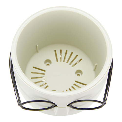 Кашпо 0.65 л IDEA СТИВ М 3079, 115 мм, со вставкой, белый ротанг