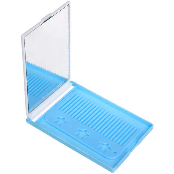 Расческа с зеркалом в наборе детские "МИМИШКИ", девочка, цвет голубой, 11*7,8см 