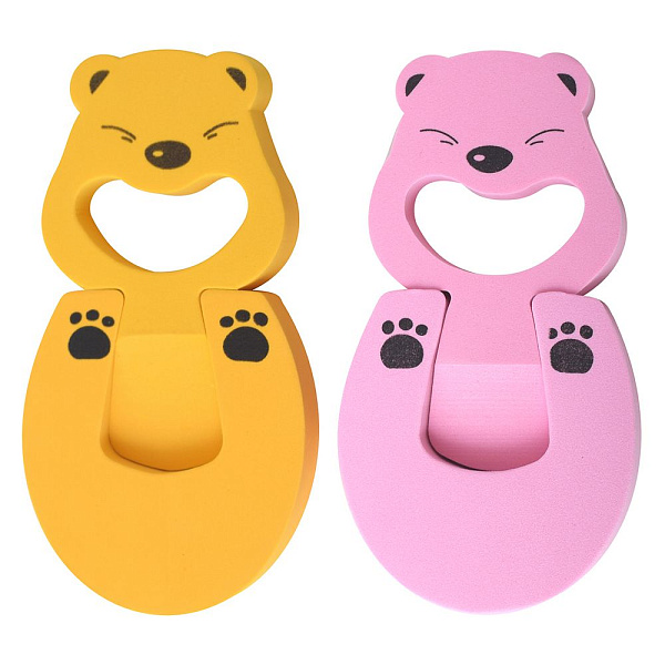 Набор 2 фиксаторов для дверей "Мишка" 2цв. Размер 17,5х9 см. ^^  