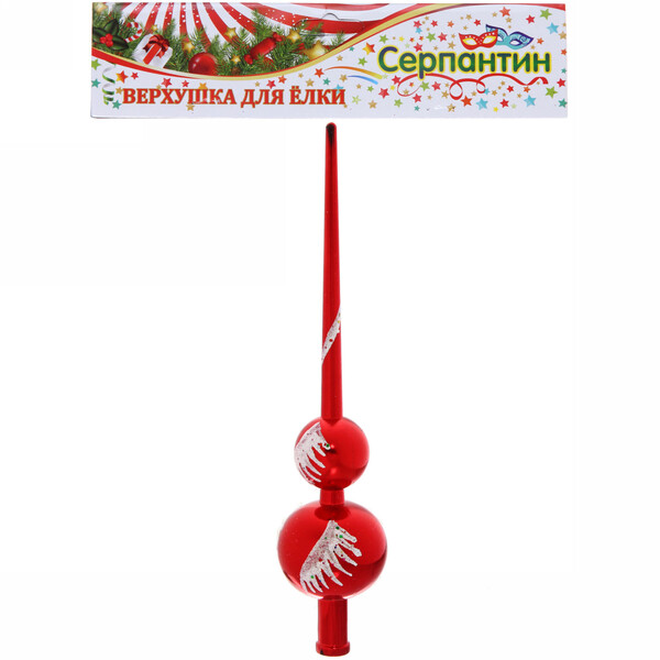 Верхушка на ёлку 28 см "Снежный узор" красный