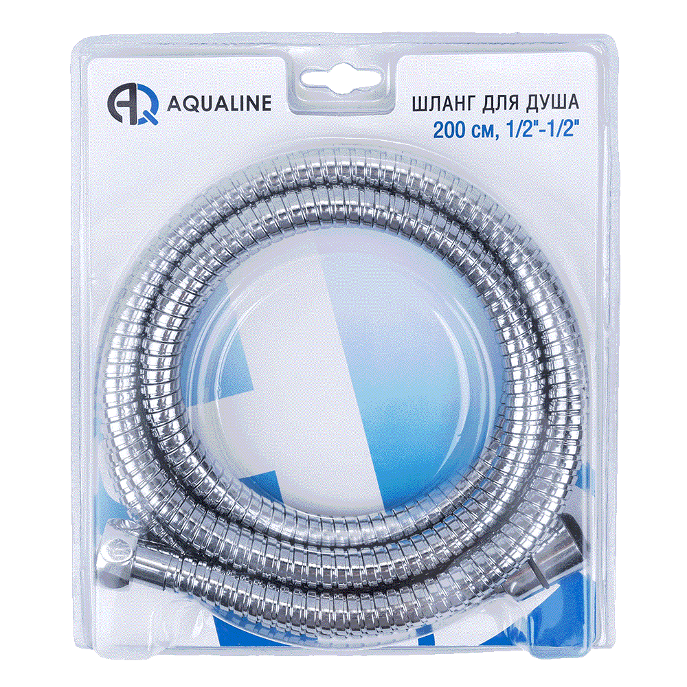 Шланг для душа конус имп (1/2") - имп (1/2") 1,75 м в блистере AQUALINE 05091