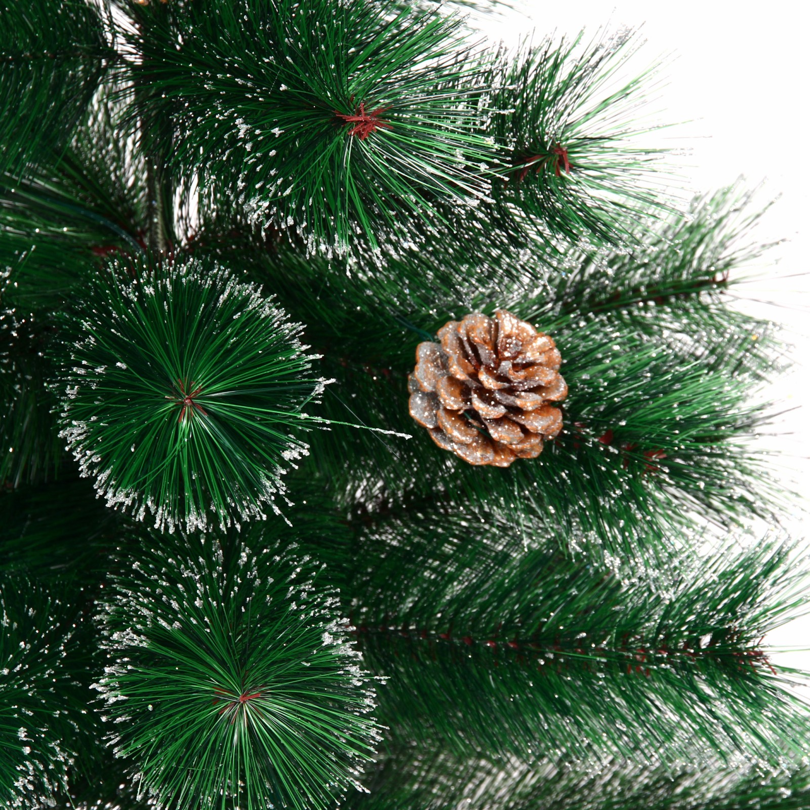 Ёлка "Снегурочка"  90 см, леска с шишками и серебряным инеем (45 веток)