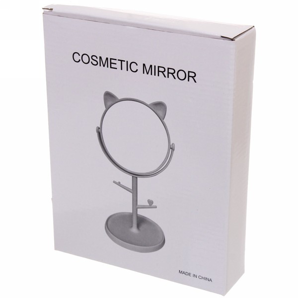 Зеркало настольное "High Tech - Cat", односторонее, цвет розовый, d-15,5 см, высота 30,5 см