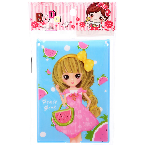 Расческа с зеркалом в наборе детские "МИМИШКИ", девочка, цвет голубой, 11*7,8см 