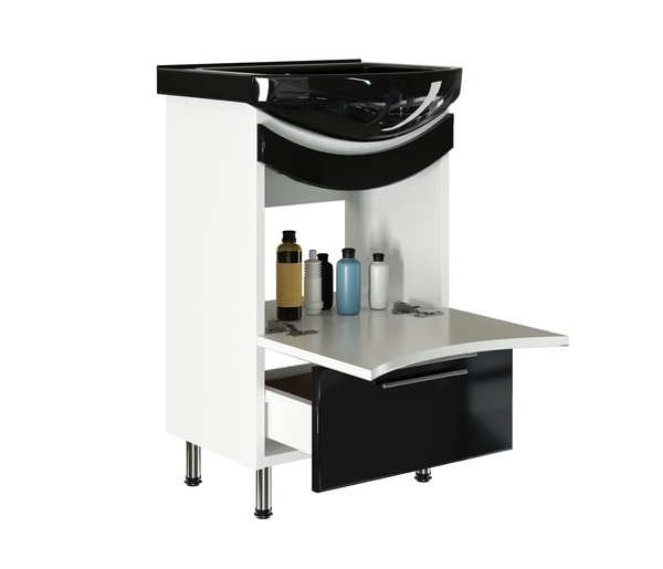 Тумба д/ванной "РАДУГА-52" (ОТДЕЛЬНО ПРИОБРЕТАЕТСЯ РАКОВИНА) черная под раковину Альфана-52 (ОК) (раковина в комплект не входит)