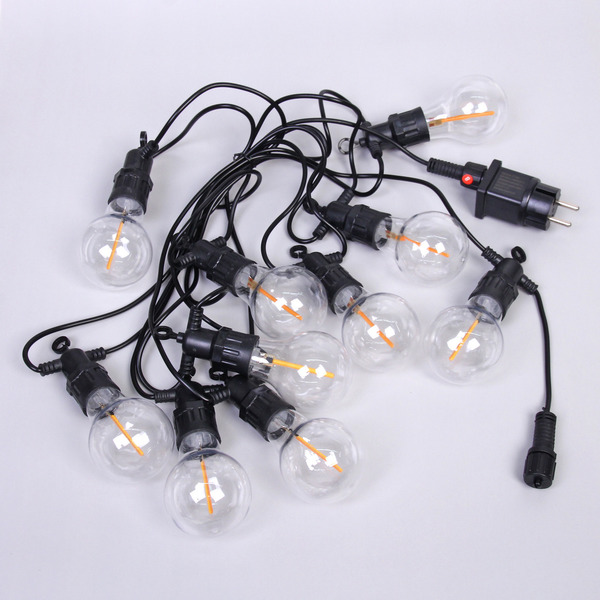 Гирлянда для улицы НИТЬ "Бегущие огни" 5м 10 ламп LED (6*7 см), черный провод, авторежим-водопад,IP-65, Теплый белый (возможность соединения)