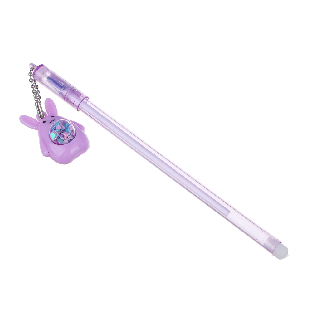 Ручка гелевая "Пиши - стирай", синяя, с фигуркой и подвесом, 4 цвета корпуса