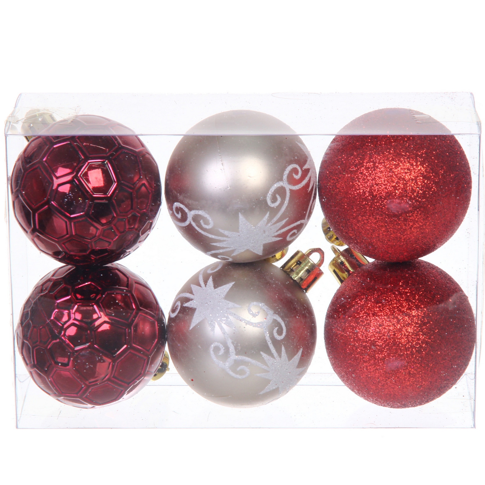 Набор ёлочных украшений "Сказочная зима" 45 предметов, Красный/Шампань