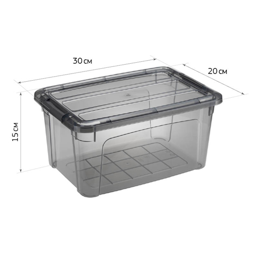 Ящик для хранения с замками 5.7 л IDEA КИП М 2334, черный прозрачный