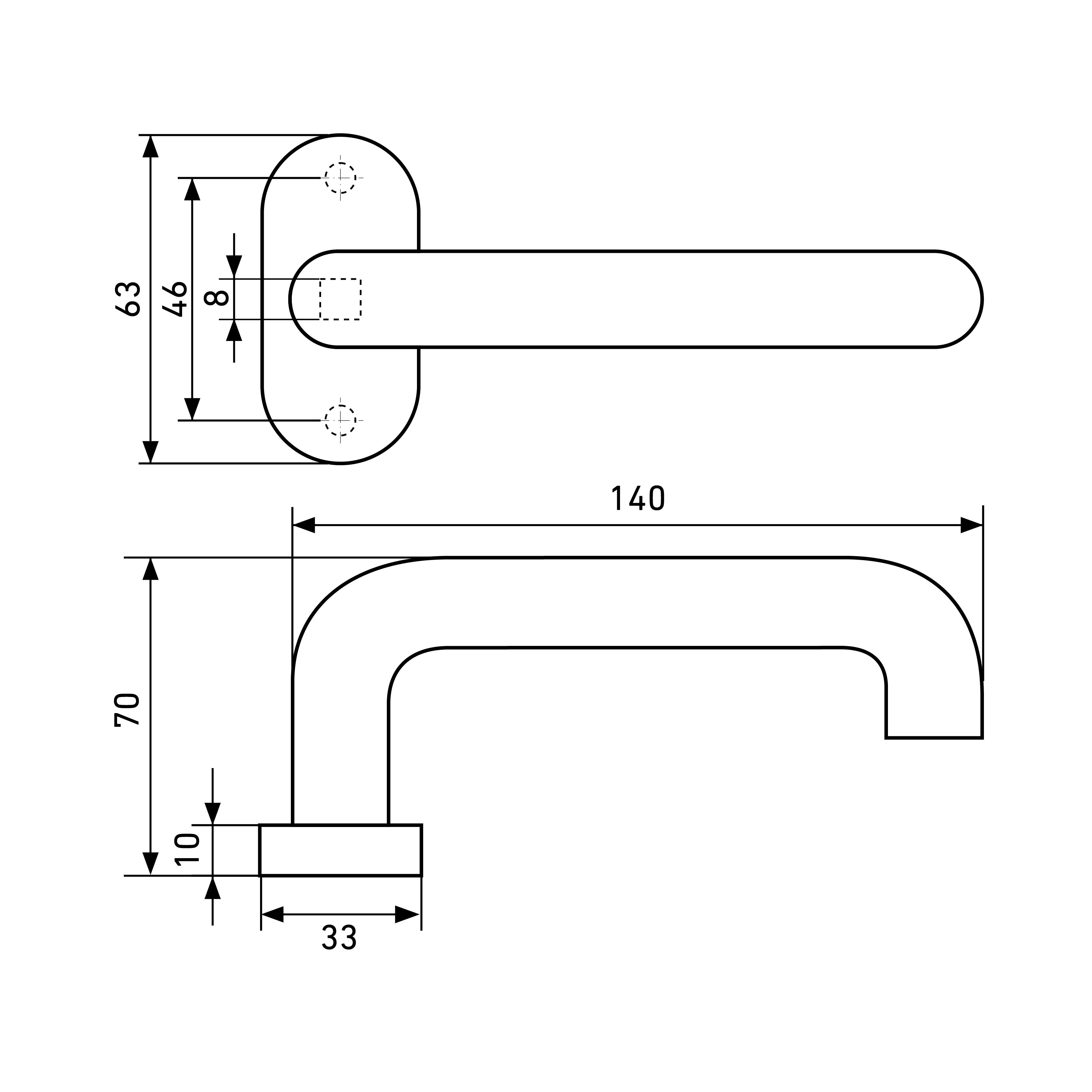 СТАНДАРТ 0903 SS(60-90) INOX нержавеющая сталь Комплект ручек (40)