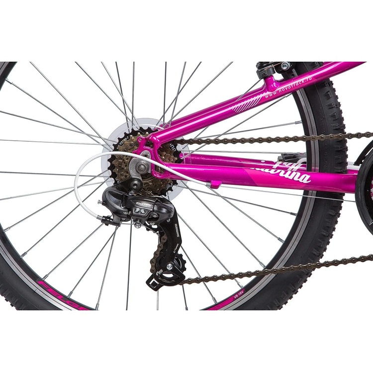 Велосипед NOVATRACK 24" KATRINA, алюм.рама 12" фиолетовый, 21-скор, TY300/TS38/TZ500, V-brake