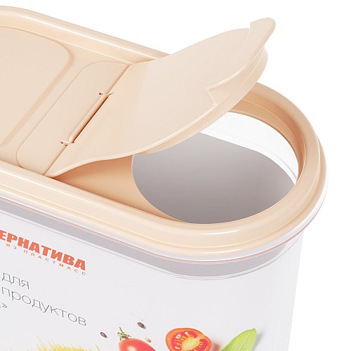 Емкость для сыпучих продуктов, Фиеста, 1, 2л, с клапаном, бежевый