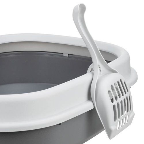 Лоток для кошек IDEA ЛЯ-МУРР М 1832, 480х355 мм, с низким бортом, совок, смоки