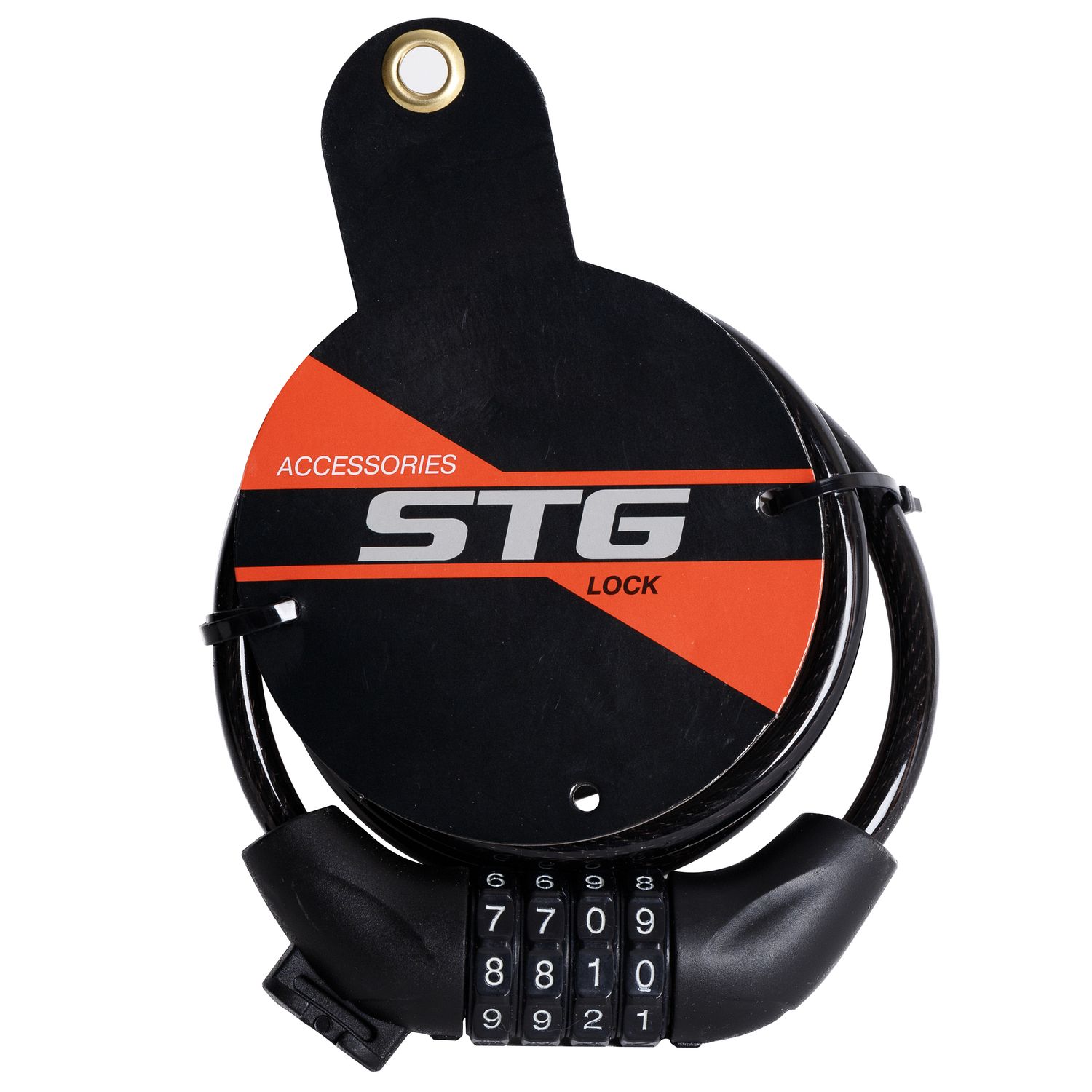 Замок-трос STG  102-705-В стальной, диам.8х120сm, кодовый