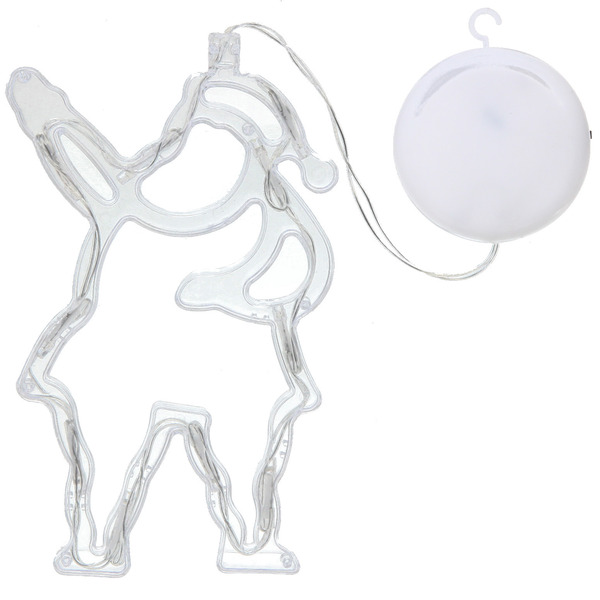 Фигура светодиодная "Дед Мороз" 11х18 см (батарейки 3 ААА), 1 реж, Белый