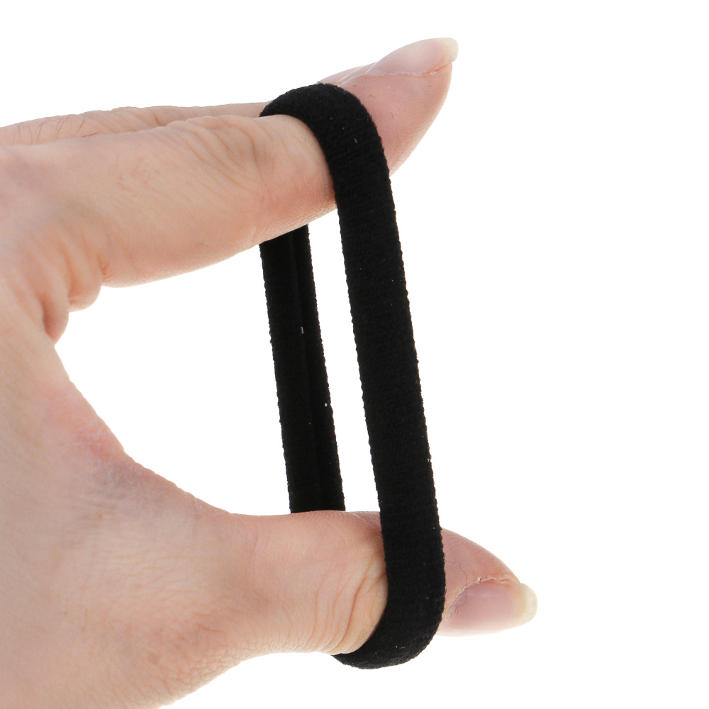 ЮНИLOOK Резинки для волос 6шт, d4см, полиэстер, черные, ACS-55